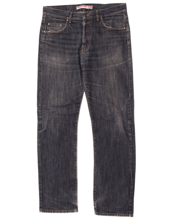 Carrera Mens 710 Straight Jeans W34 L34 Plavi pamuk