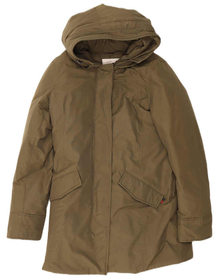 Woolrich ženska parka jakna s kapuljačom UK 14, srednji kaki pamuk