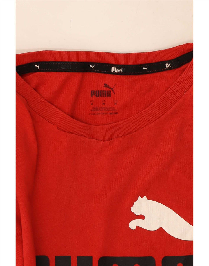 Puma muška majica s grafičkim motivima srednje crvene pamučne boje