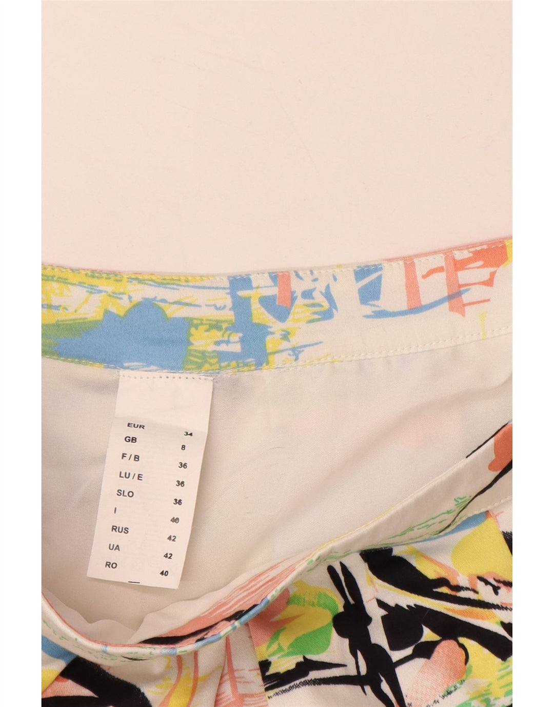 VINTAGE Ženska mini suknja s apstraktnim uzorkom UK 8 Mala W28 Višebojna