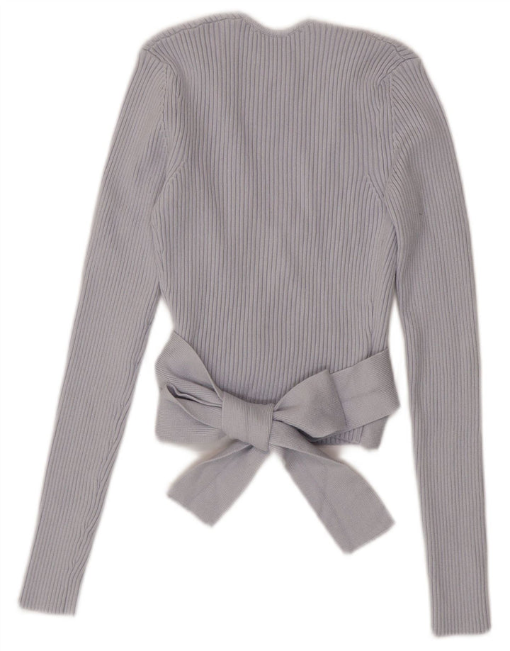 Zara ženski kratki kardigan s omotom UK 8 Small Blue