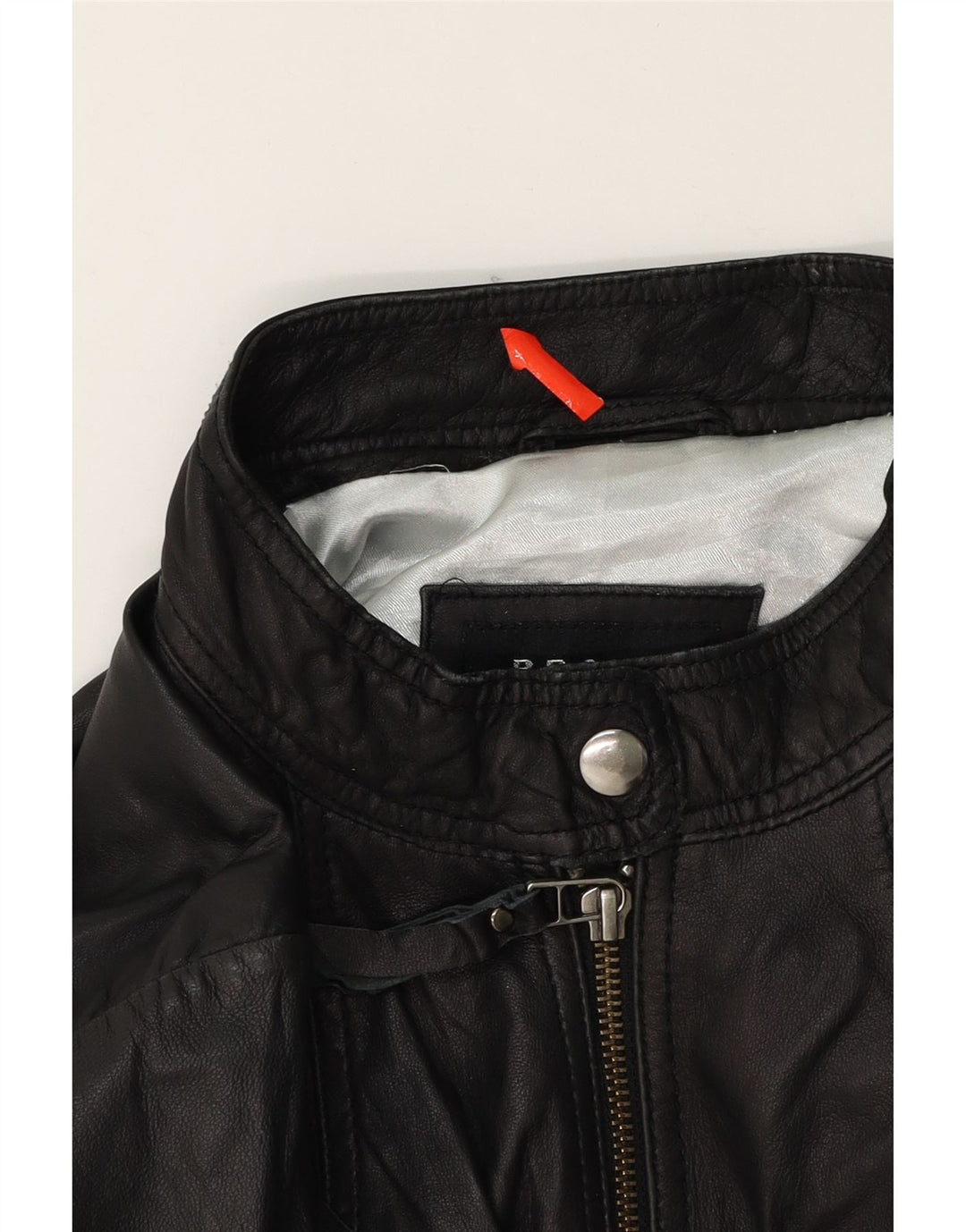 PRATO Womens Crop Leather Jacket EU 40 Medium Black Leather Vintage Prato and Second-Hand Prato from Messina Hembry 