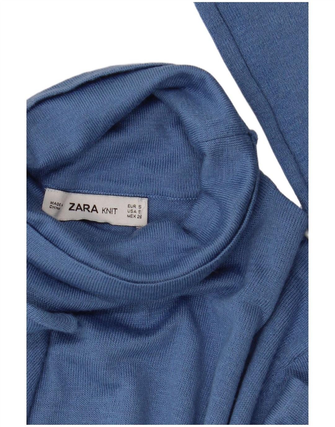 Zara ženski pulover s rol izrezom UK 10 Small Blue Modal