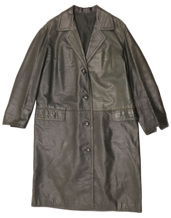 Vintage ženski kožni kaput UK 14 srednje zelene boje