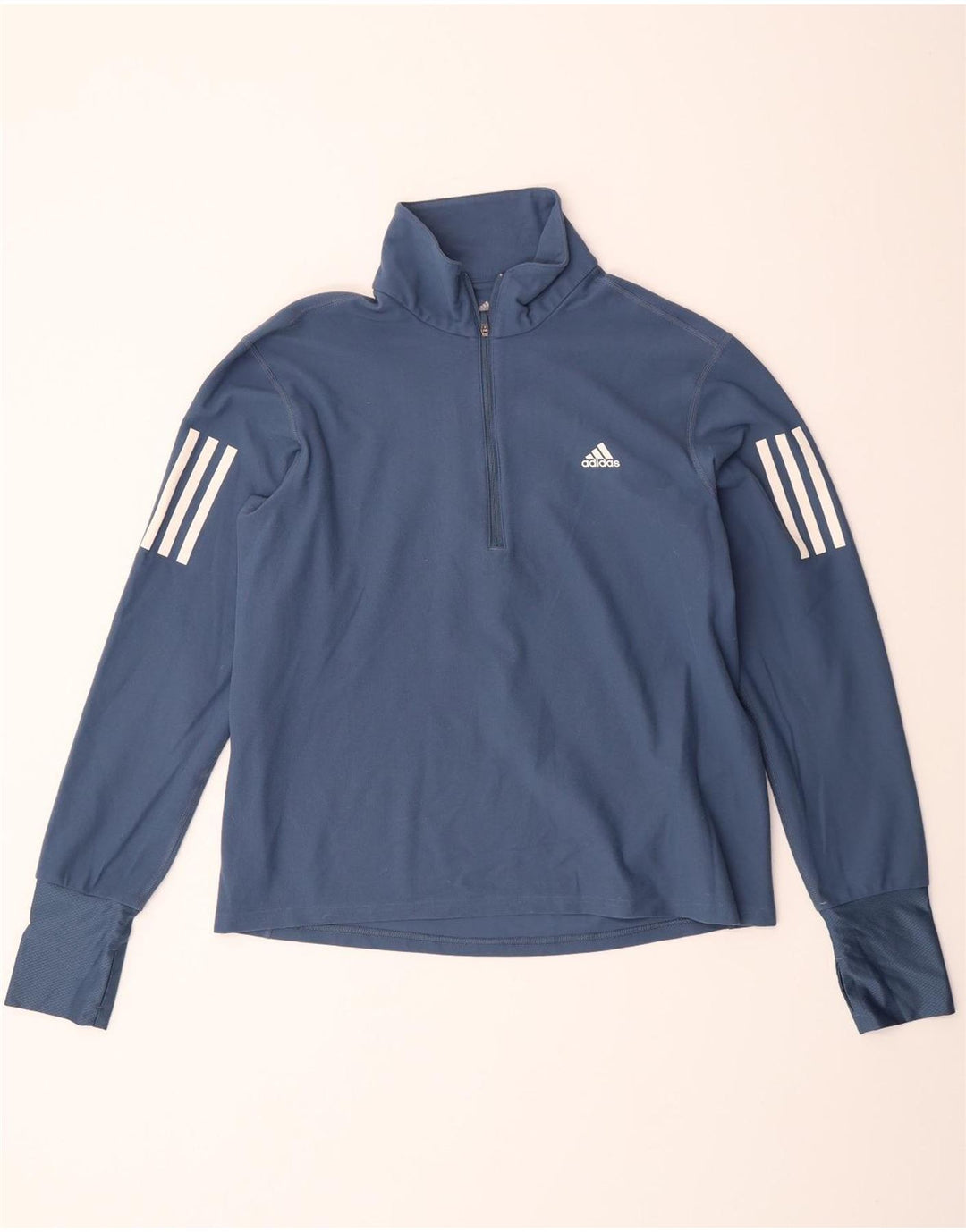 ADIDAS Womens Aeroready Pullover Tracksuit Top UK 12/14 Medium Blue Vintage Adidas and Second-Hand Adidas from Messina Hembry 