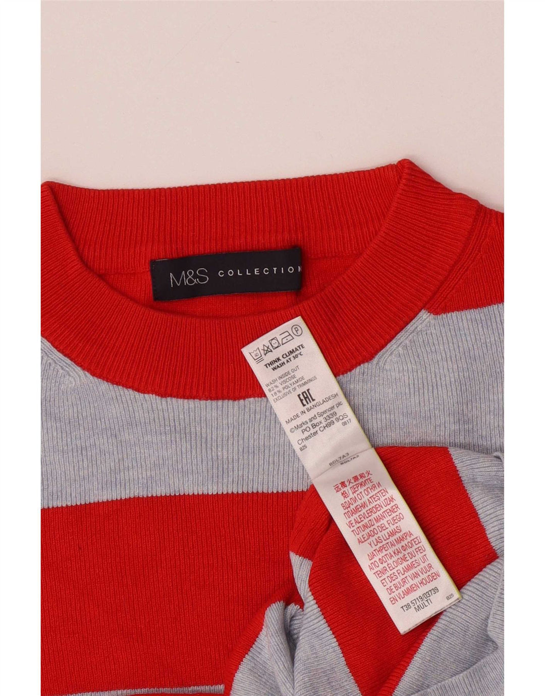 Marks & Spencer ženska majica dugih rukava UK 10 malih raznobojnih pruga