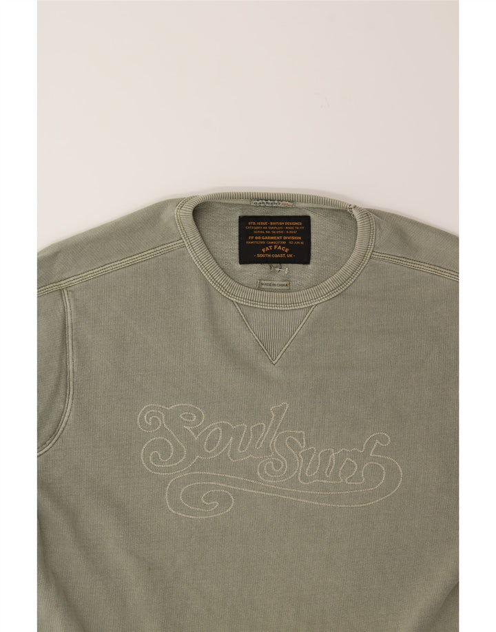 FAT FACE Mens Graphic Sweatshirt Jumper Medium Khaki Vintage Fat Face and Second-Hand Fat Face from Messina Hembry 