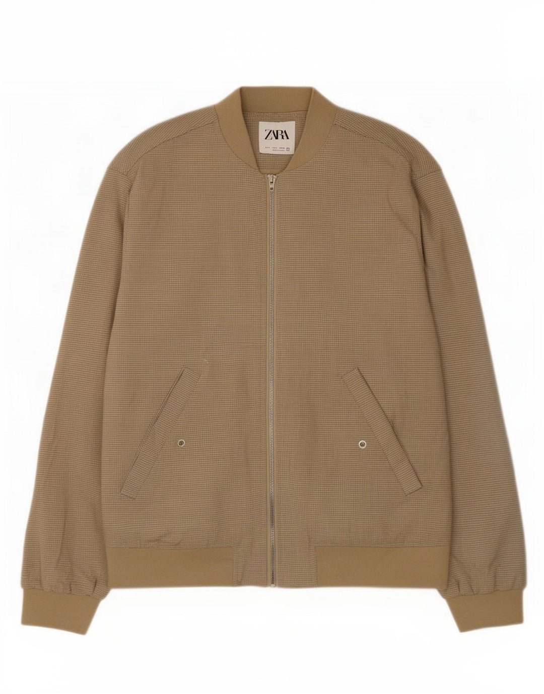 Zara muška bomber jakna UK 36 mali bež karirani poliester