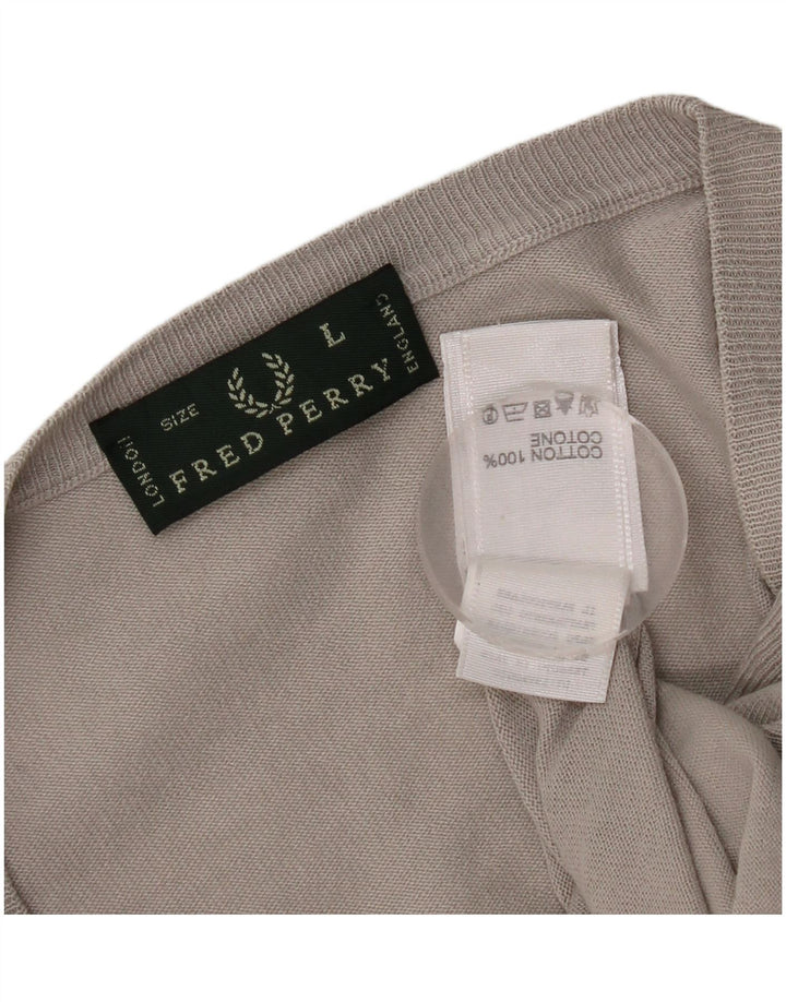 Fred Perry muški kardigan pulover veliki sivi pamuk