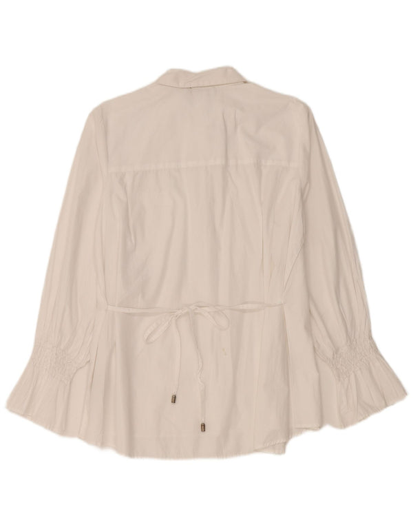 Marks & Spencer Womens Autograph Shirt Blouse UK 12 Medium White Cotton