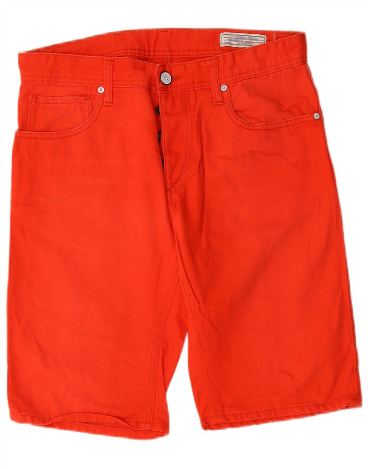 Jack & Jones muške traper kratke hlače W32 srednje crvene boje