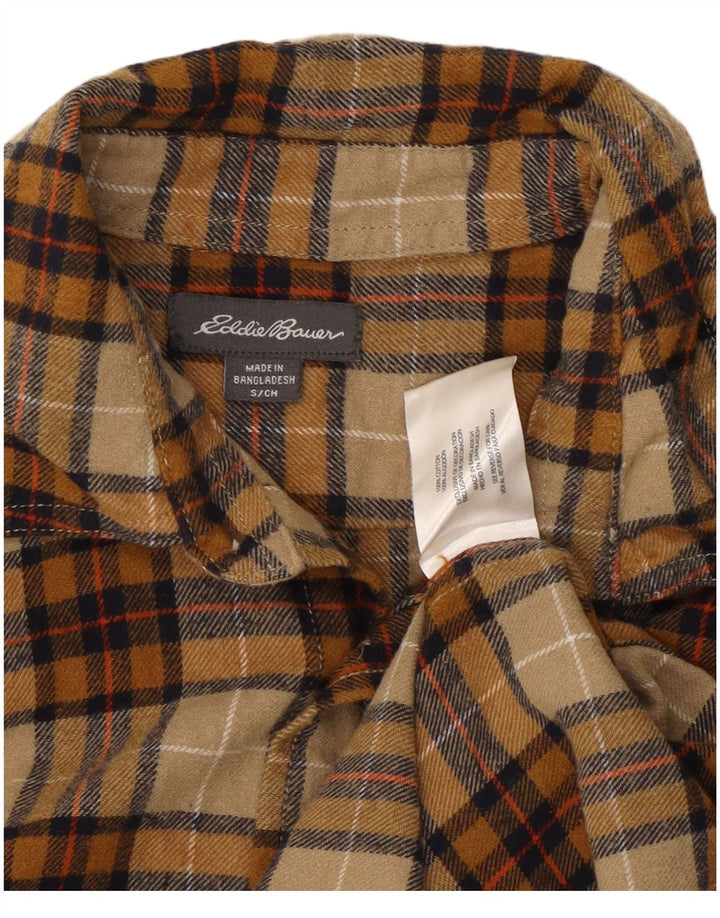 EDDIE BAUER Muška flanelska košulja mala, bež karirani pamuk