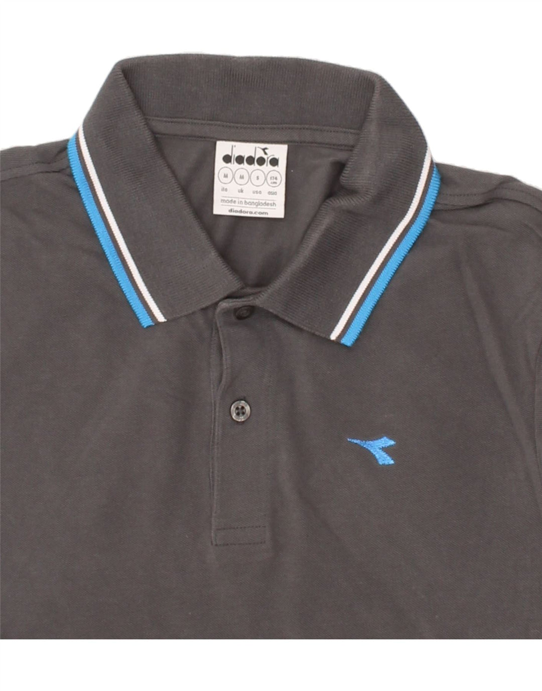 DIADORA Mens Polo Shirt Medium Grey Cotton Vintage Diadora and Second-Hand Diadora from Messina Hembry 