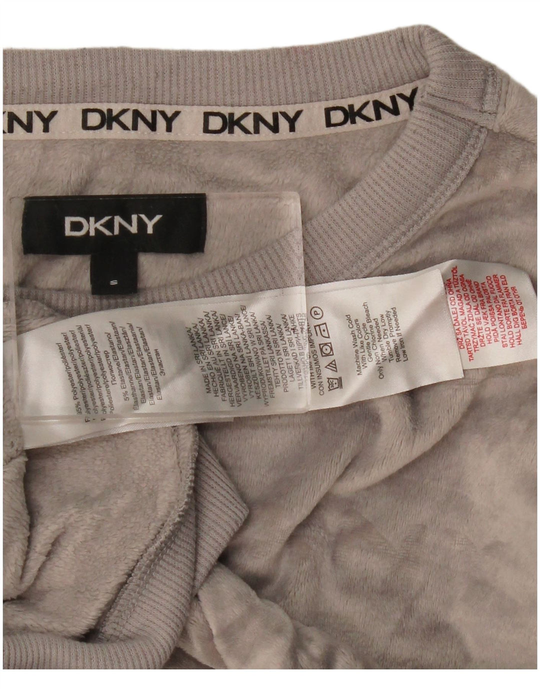 Dkny Ženski džemper od velura od velura UK 10 Mali sivi poliester