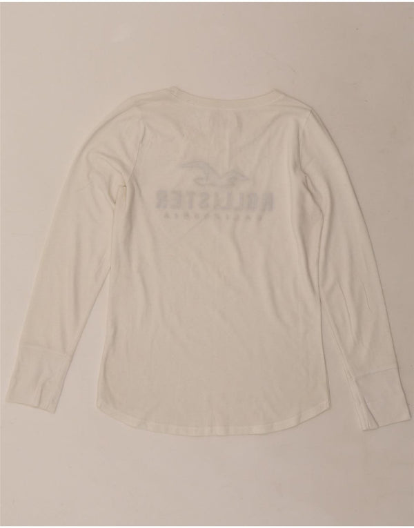 HOLLISTER Womens Graphic Top Long Sleeve UK 14 Medium White