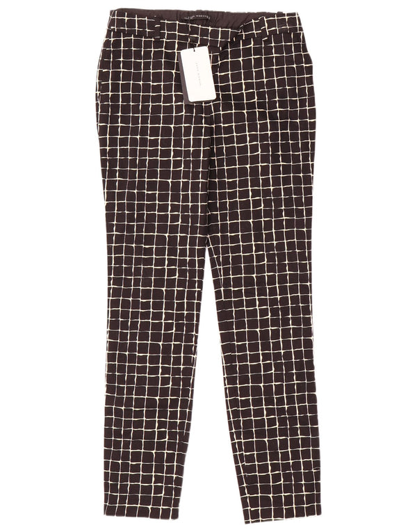 Zara ženske uske chino hlače male W26 L29 crni karirani pamuk