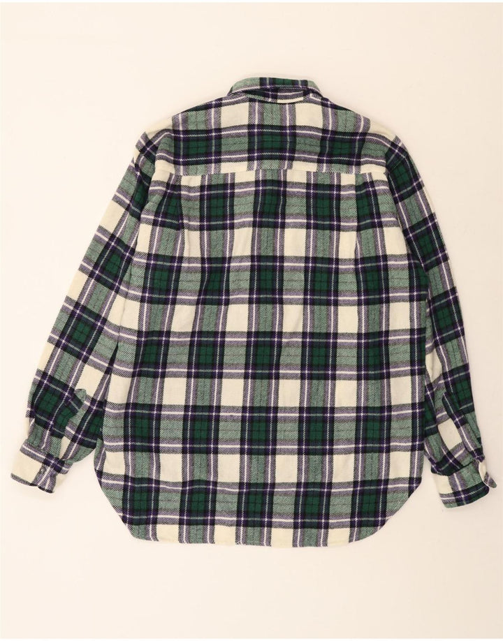Benetton muška flanelska košulja XL, zelena karirana vuna