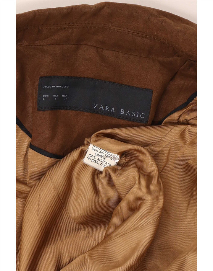 Zara ženski sako sa 1 gumbom UK 14 veliki smeđi poliester