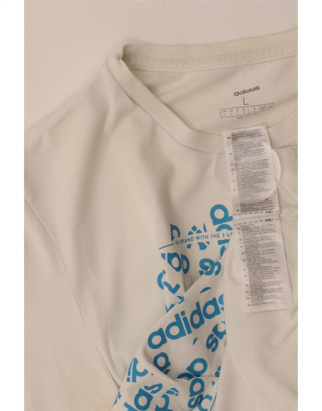 ADIDAS Mens Graphic T-Shirt Top Large White Cotton