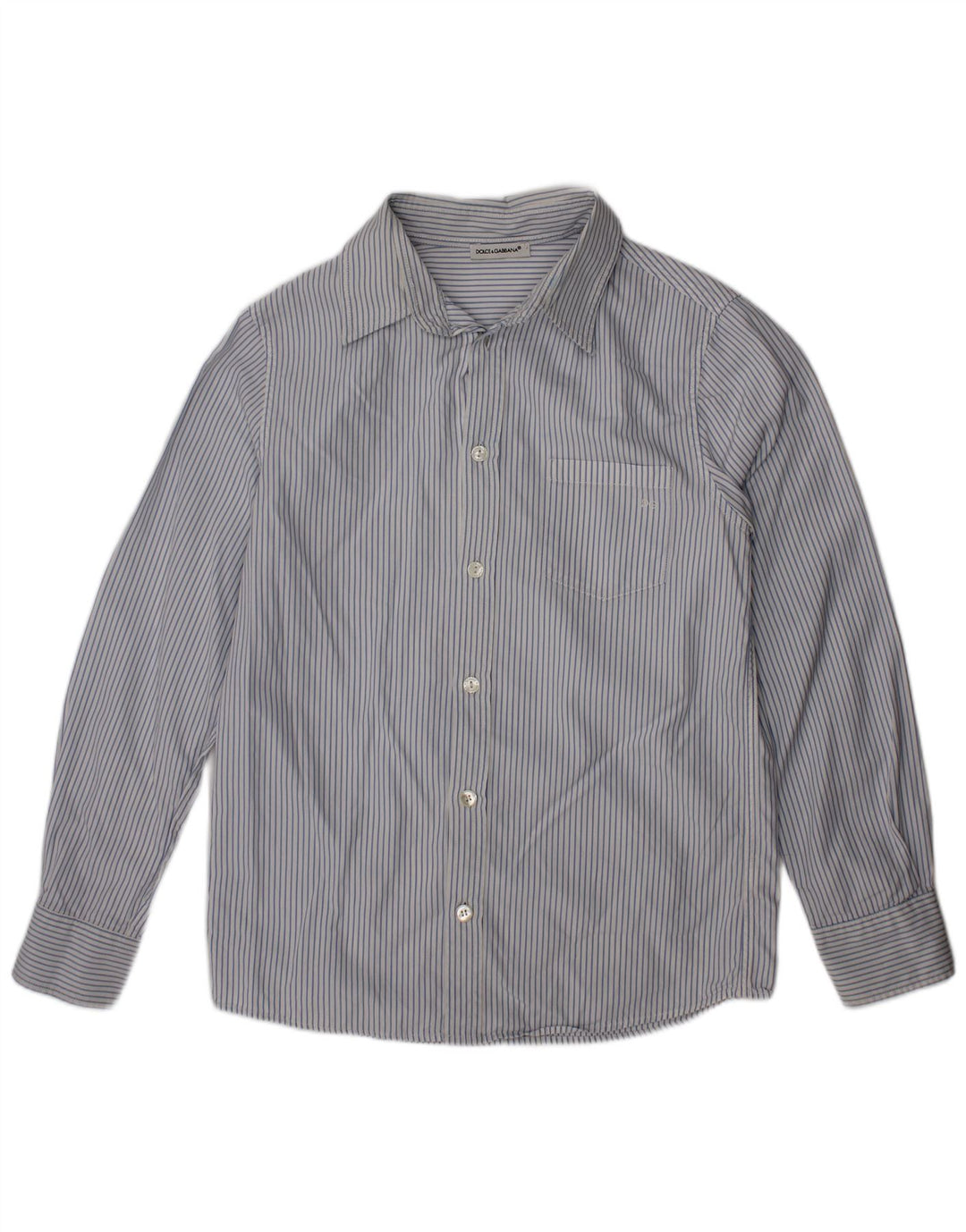 DOLCE & GABBANA Boys Shirt 7-8 Years Blue Striped Cotton
