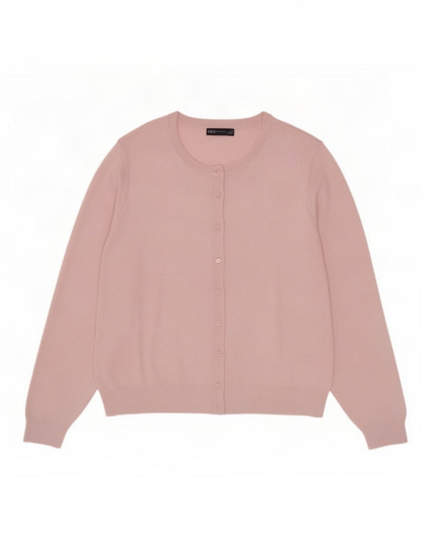 Marks & Spencer ženski kardigan pulover UK 24 4XL ružičasta viskoza
