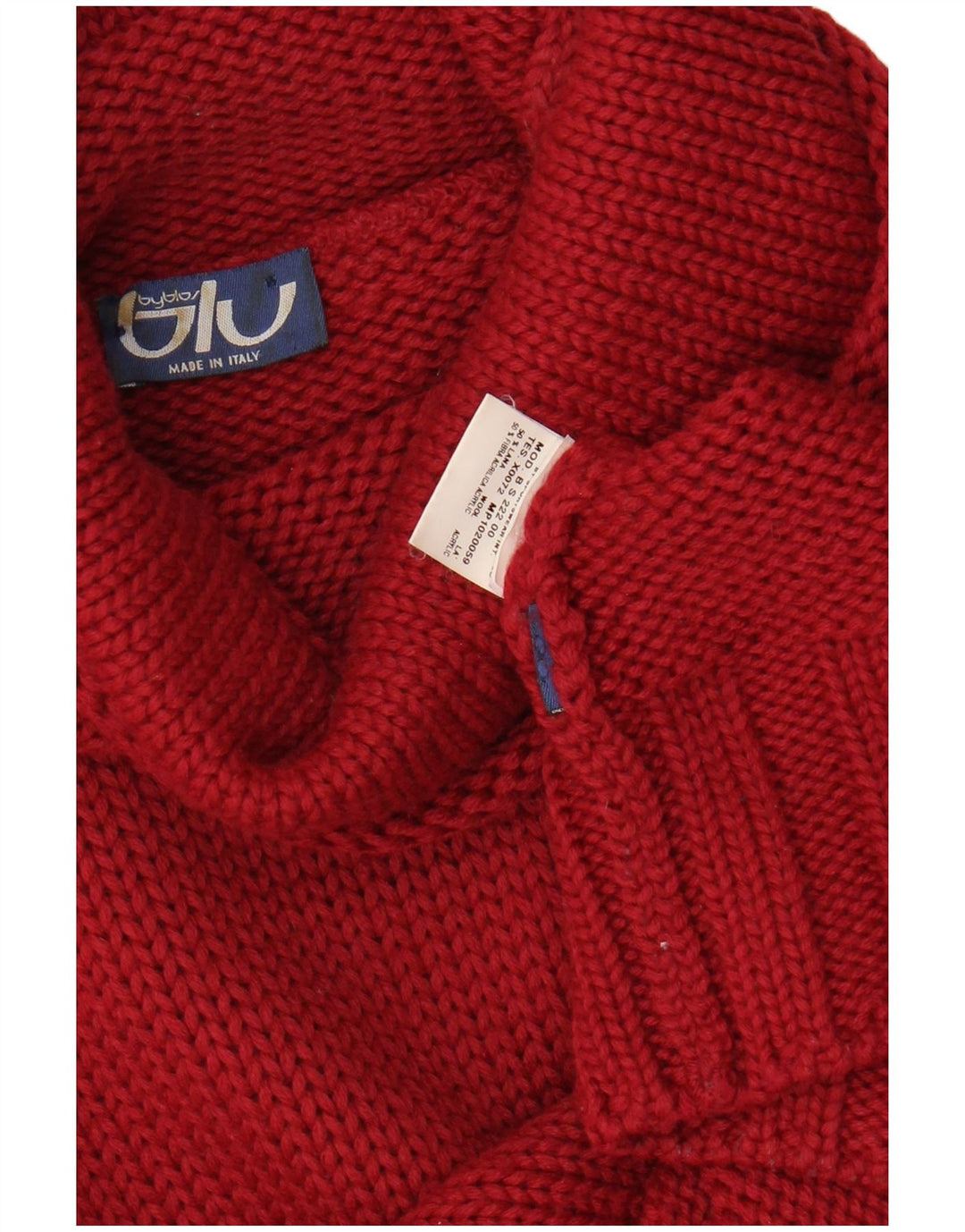 BYBLOS ženski pulover s rol izrezom UK 12 Srednje tamnocrvena vuna