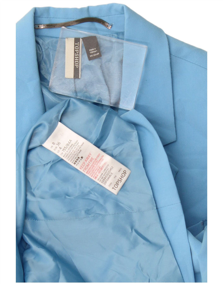 Topshop ženski sako s dvostrukim kopčanjem UK 8 Mali plavi poliester