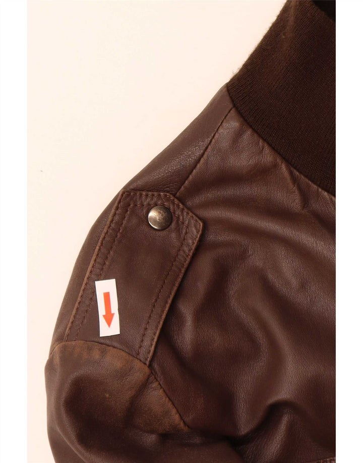 Vintage muška vojna kožna jakna IT 50 Large Brown Leather
