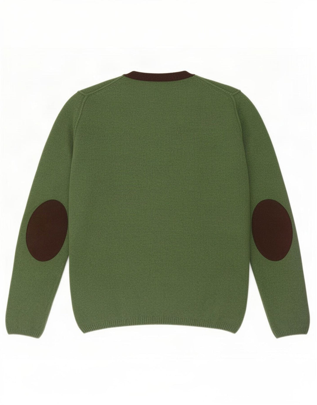 Veliki zeleni vuneni muški džemper s okruglim izrezom Fred Perry