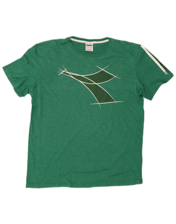 Diadora muška majica s grafičkim motivima, veliki zeleni pamuk