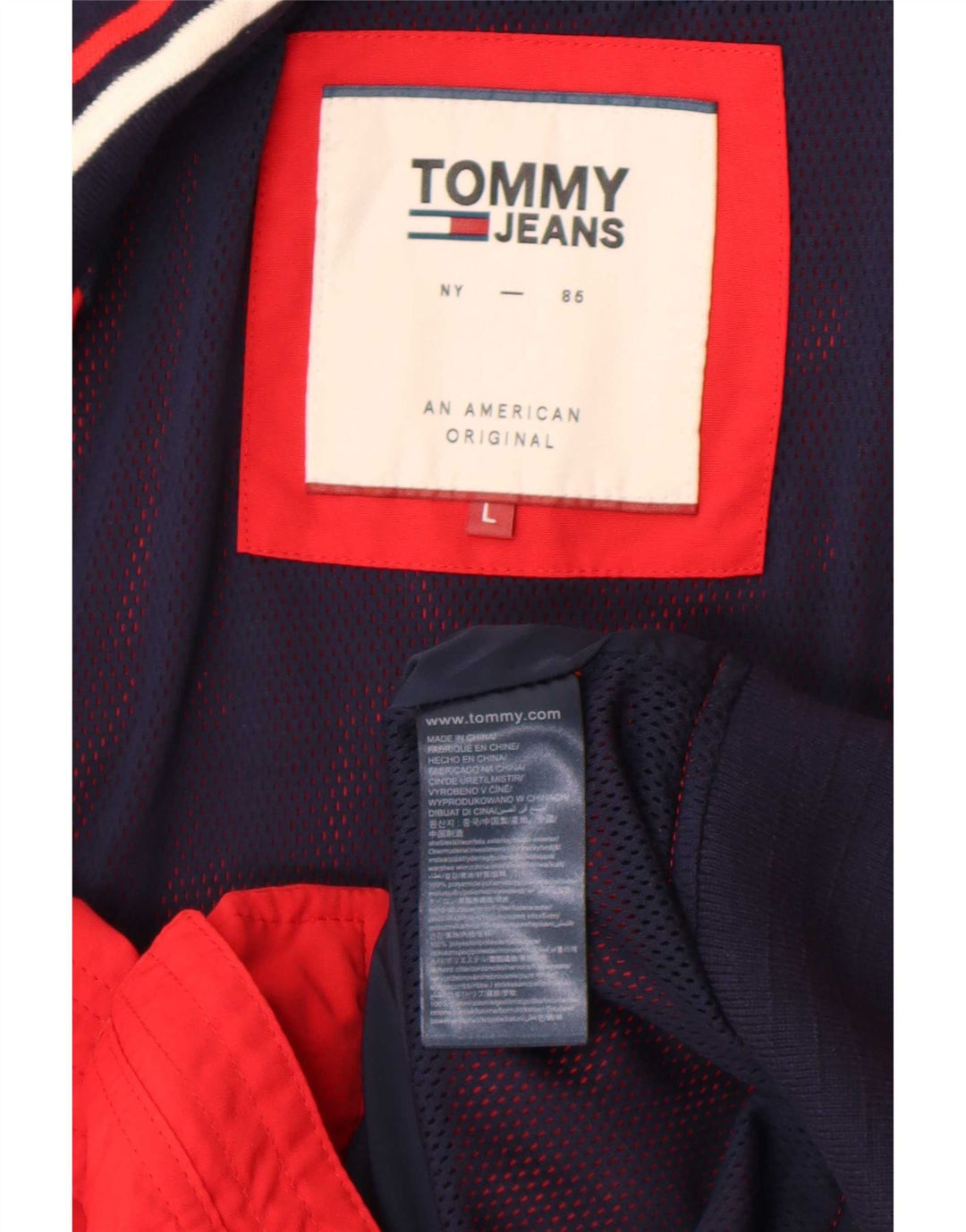 Tommy Hilfiger muška bomber jakna UK 40 Large Red Colourblock poliamid