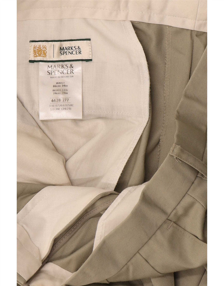 Marks & Spencer muške chino hlače s klinovima W34 L29 sivi poliester
