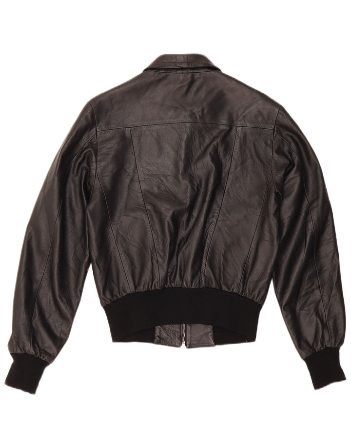 Vintage ženska bomber kožna jakna IT 44 srednje crna koža