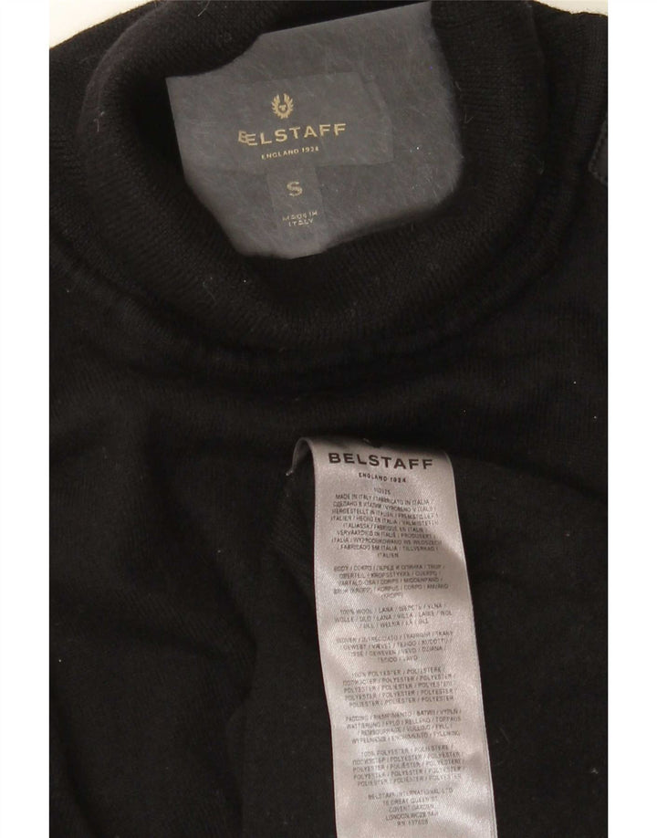 Belstaff muški pulover s rol izrezom Mali crni vuneni