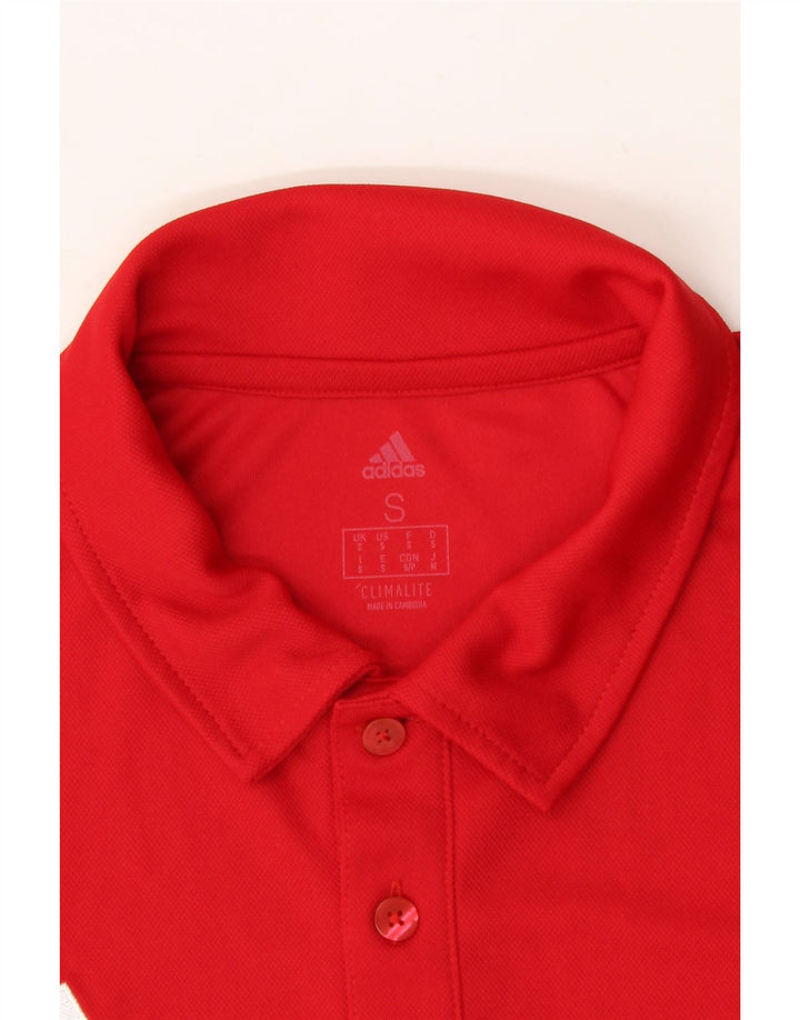 ADIDAS Mens Climalite Polo Shirt Small Red Polyester Vintage Adidas and Second-Hand Adidas from Messina Hembry 