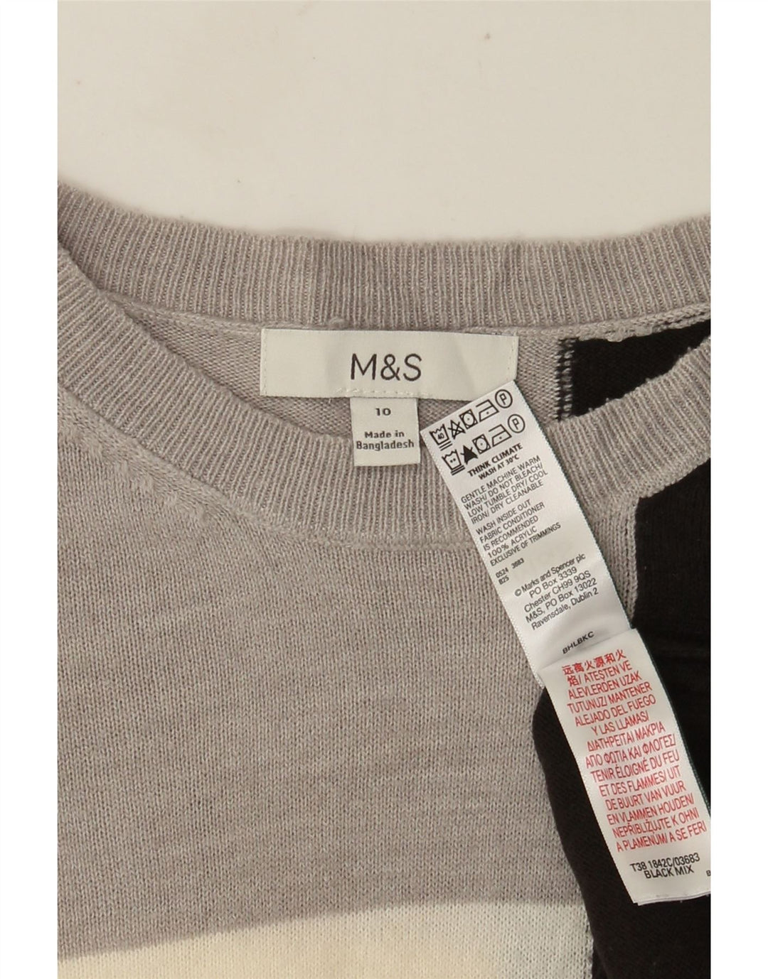 Marks & Spencer ženski džemper s lađastim izrezom UK 10 Mali sivi