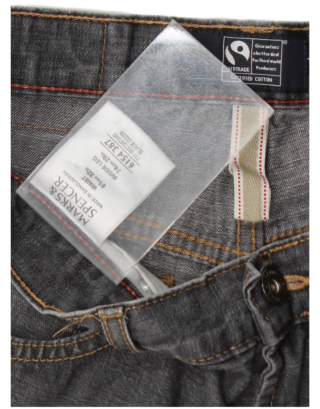 Marks & Spencer muške ravne traperice Blue Harbor W32 L29 sivi pamuk