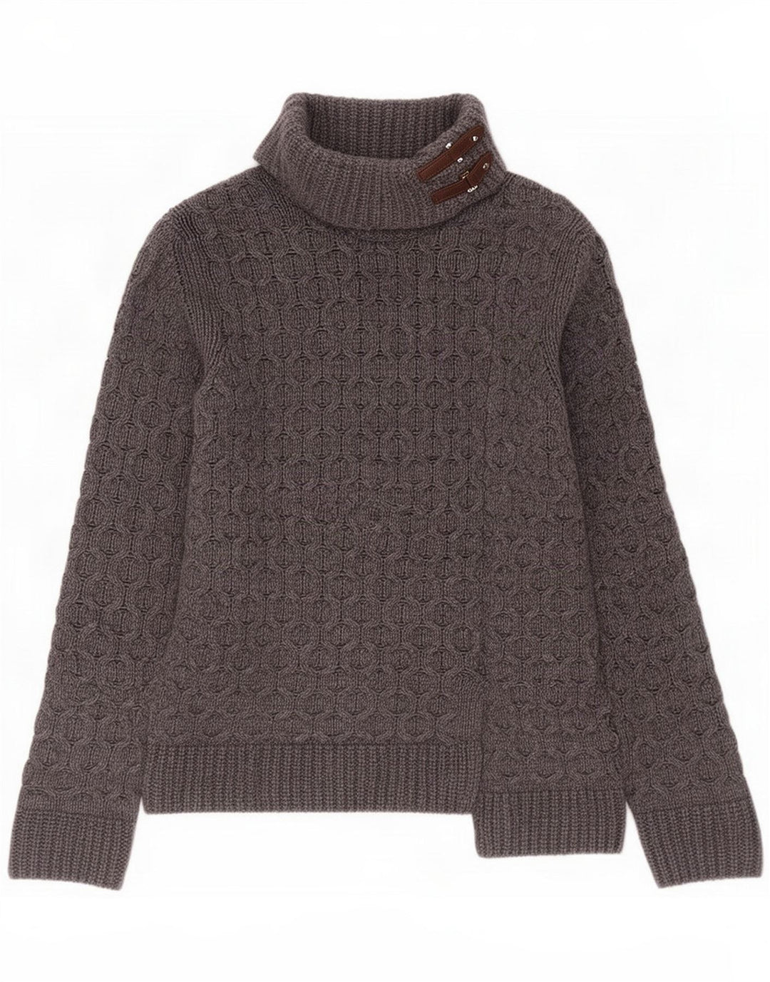 Massimo Dutti ženski pulover s rol izrezom UK 14 srednje siva vuna