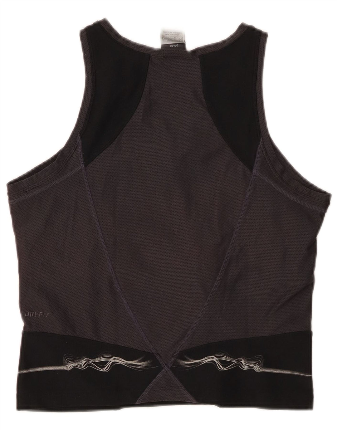 NIKE Ženska Dri Fit Crop Vest Top UK 16/18 XL crni poliester u boji