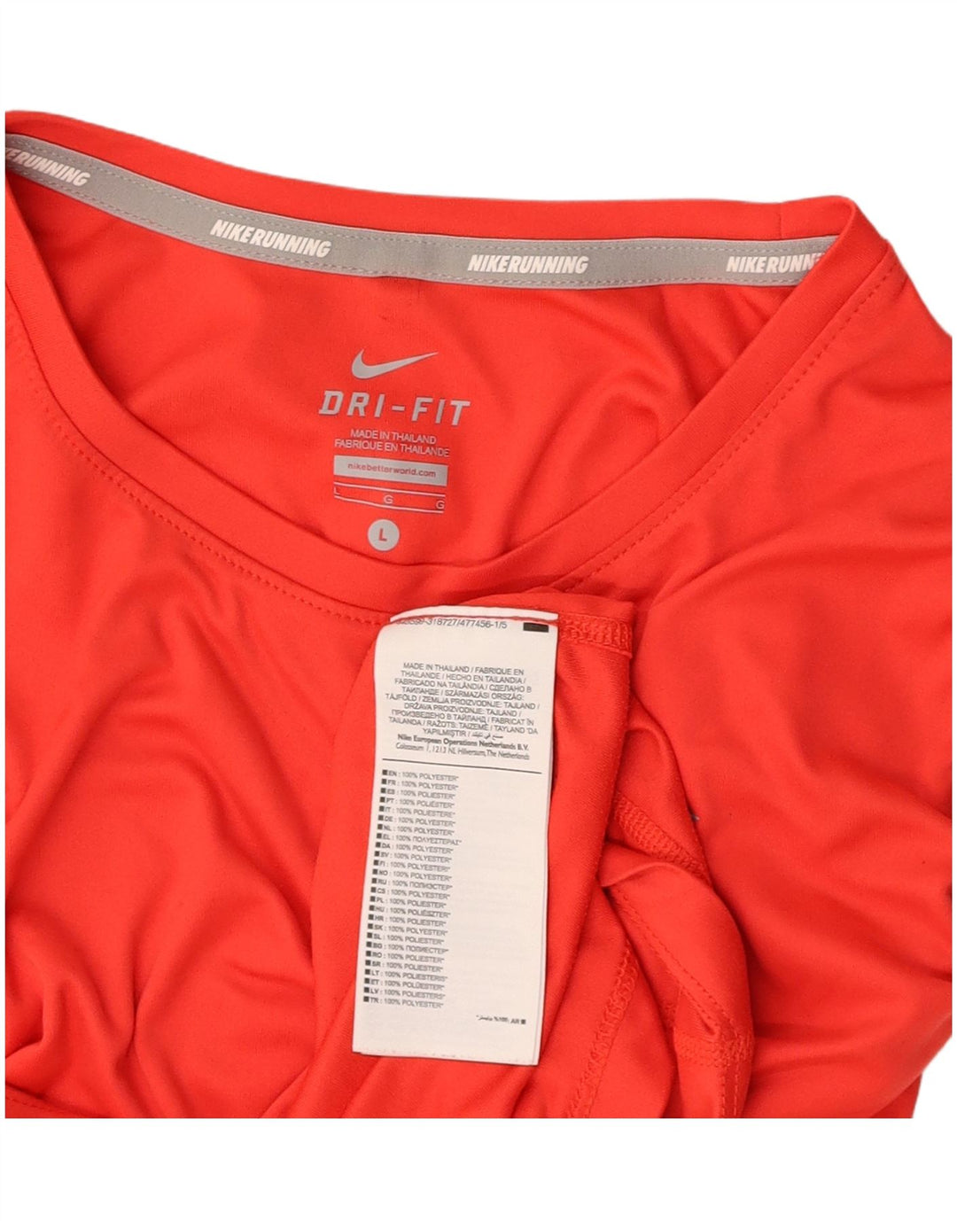 NIKE Womens Dri Fit T-Shirt Top UK 14 Large Red Polyester