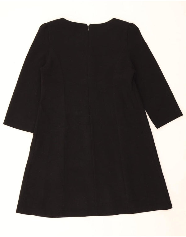 Zara Womens Trafaluc 3/4 Sleeve A-Line Dress UK 12 Medium Black
