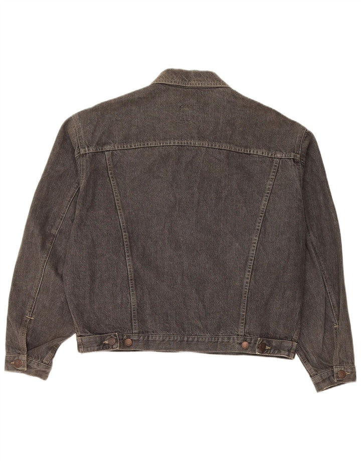 Benetton muška prevelika traper jakna IT 46 Mala siva pamuk