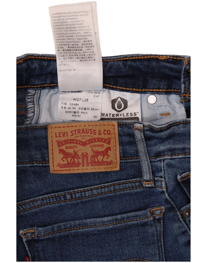 LEVI'S Ženske 711 uske traperice s oskudima W27 L28 Plavi pamuk