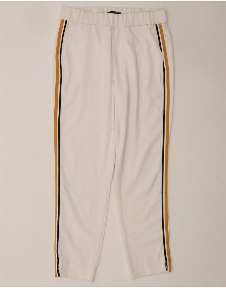 ZARA Womens Slim Chino Trousers Small W26 L25 White