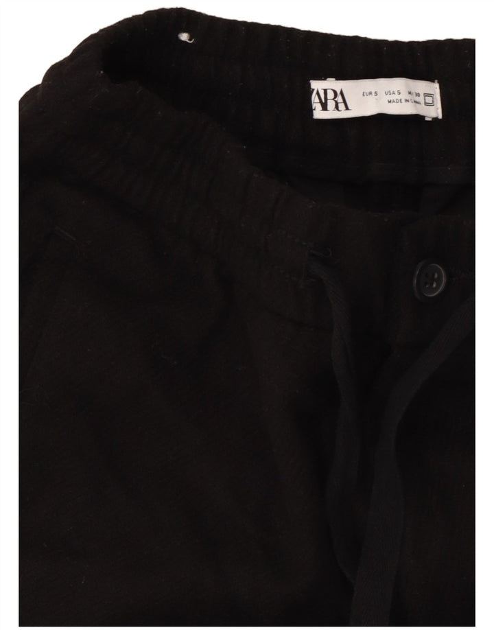 Zara muške sužene chino hlače male W30 L26 crni poliester