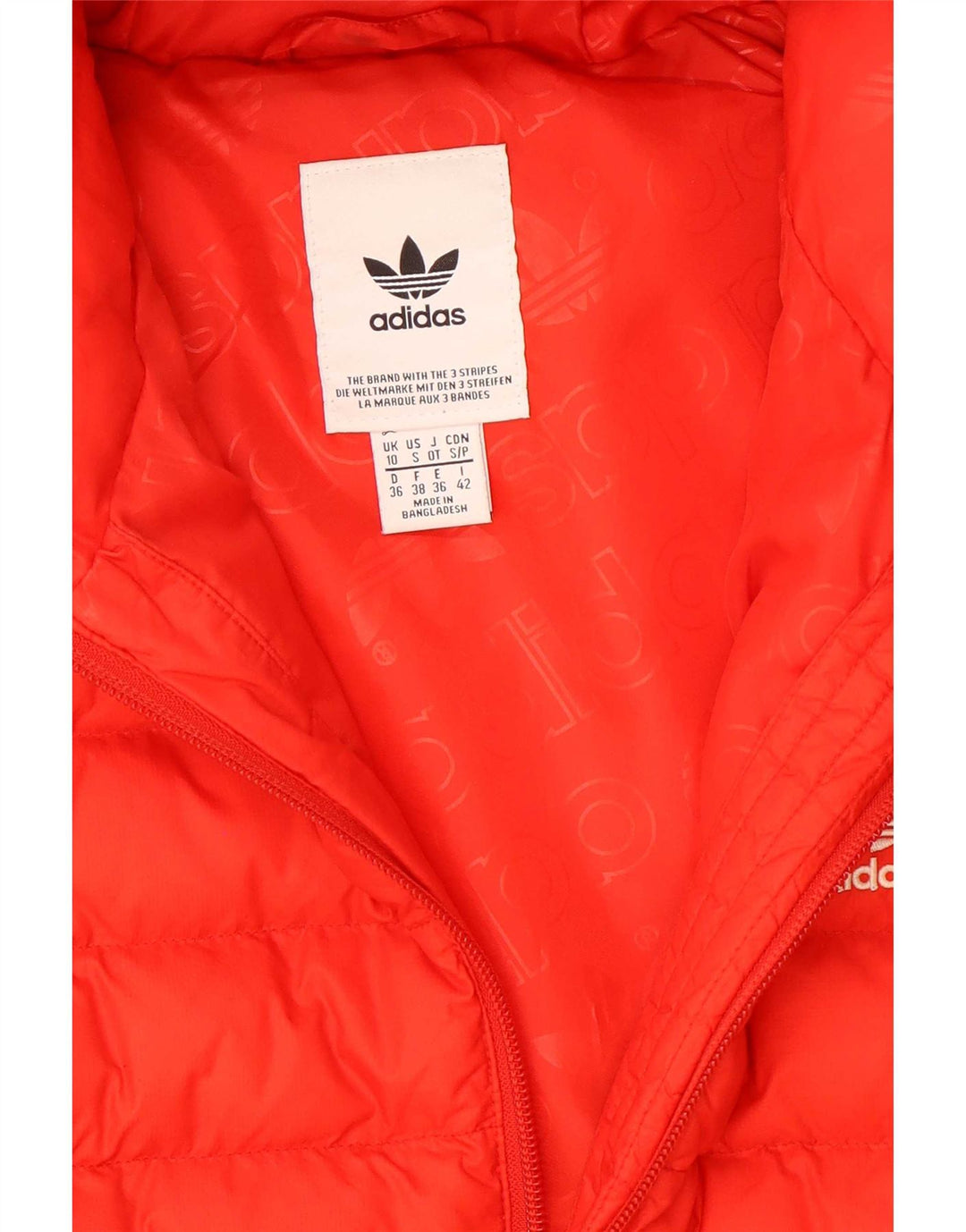 Adidas ženska podstavljena jakna s kapuljačom UK 10 mala crvena poliester
