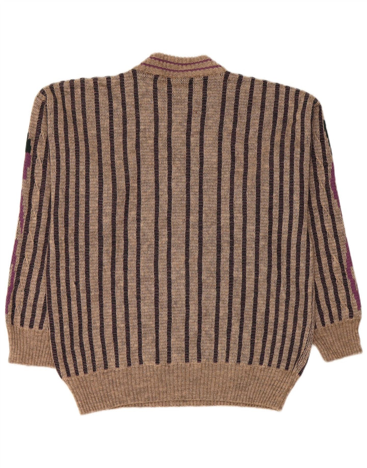 MAPIER Muški džemper s okruglim izrezom, velike sive pruge