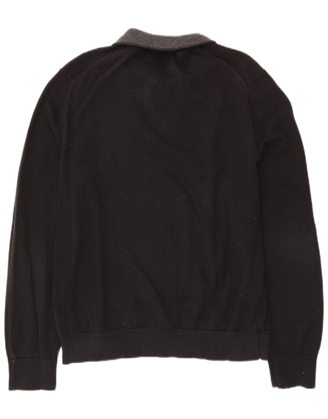 NAUTICA Muški pulover s izrezom i patentnim zatvaračem Veliki crni pamuk