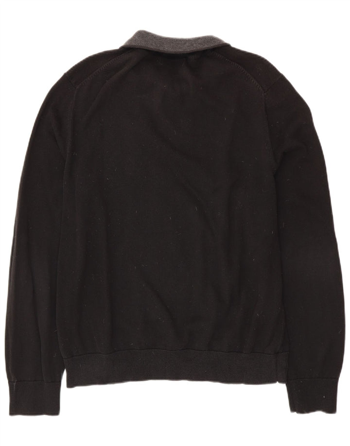 NAUTICA Muški pulover s izrezom i patentnim zatvaračem Veliki crni pamuk