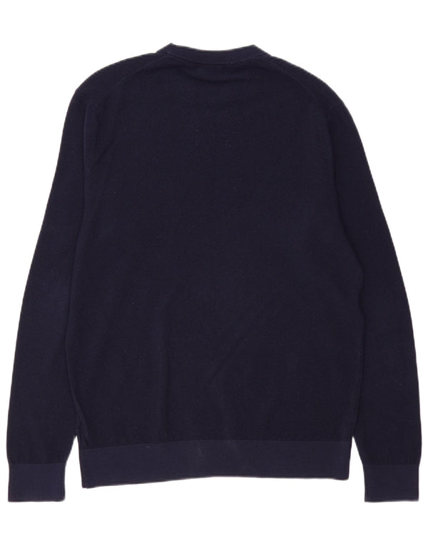 BROOKS BROTHERS Muški džemper s okruglim izrezom srednje tamnoplave merino vune